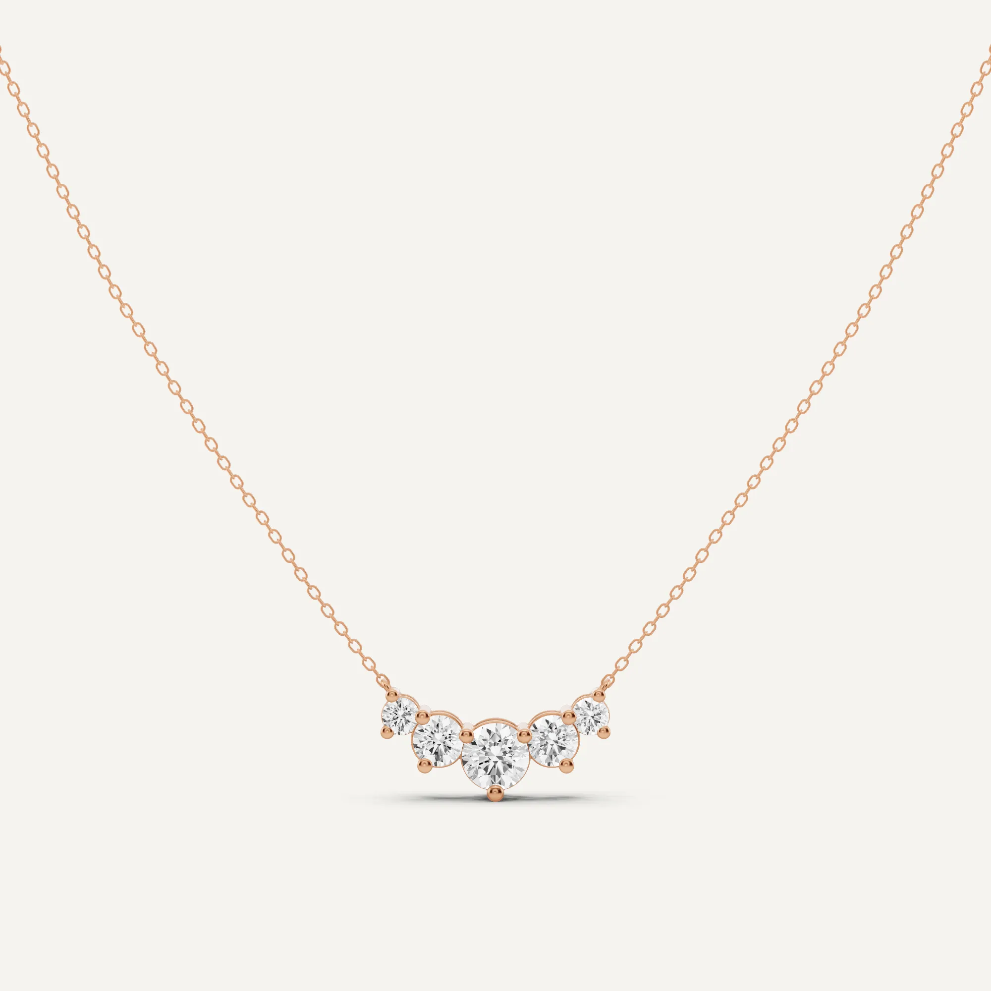 1 1/2 ctw Round Diamond Five Stone Fashion Necklace