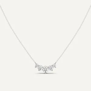 1 1/2 ctw Round Diamond Five Stone Fashion Necklace