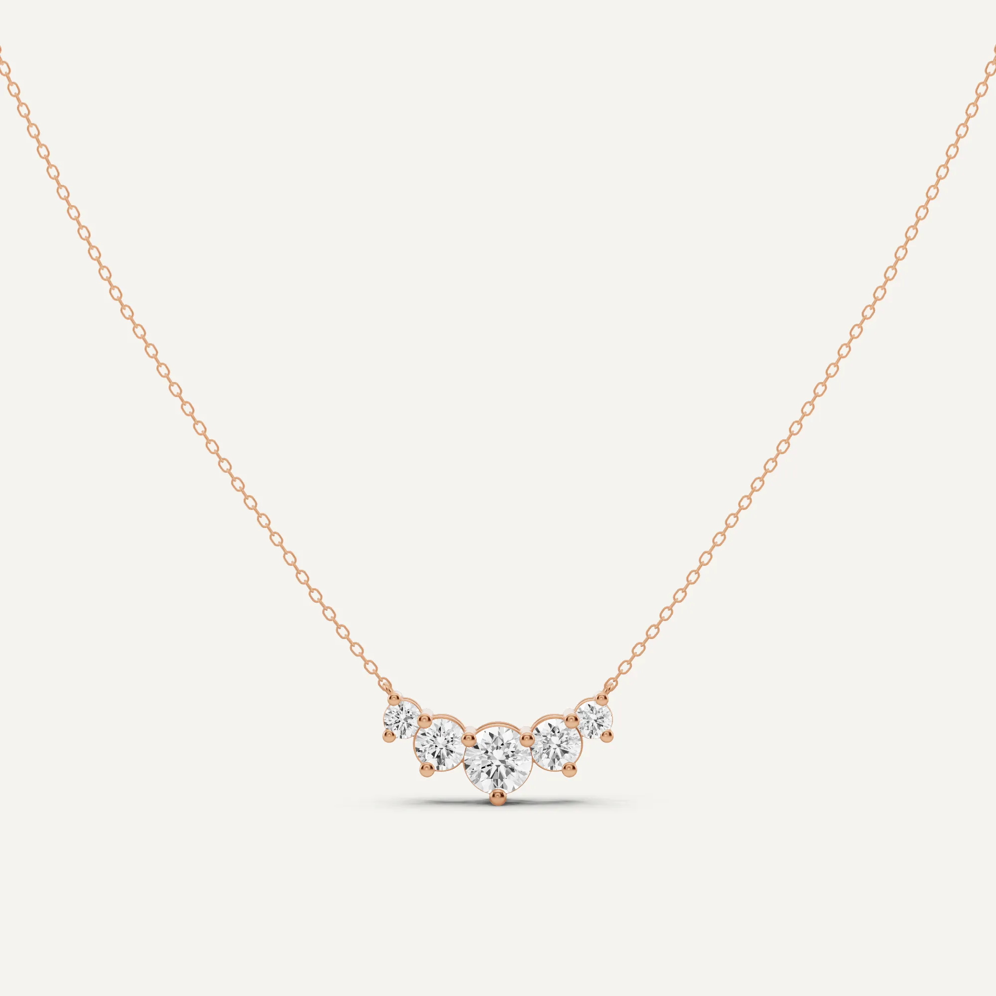 1 1/2 ctw Round Diamond Five Stone Fashion Necklace