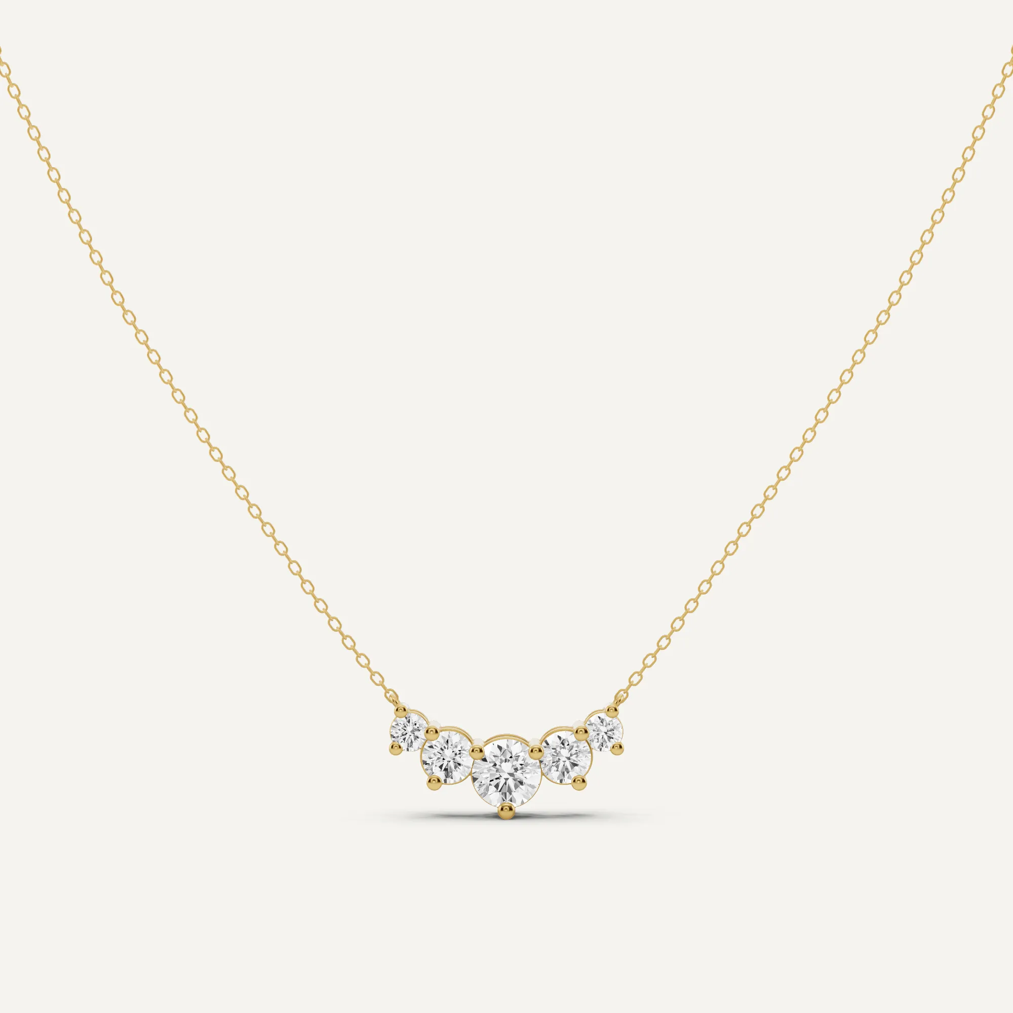 1 1/2 ctw Round Diamond Five Stone Fashion Necklace