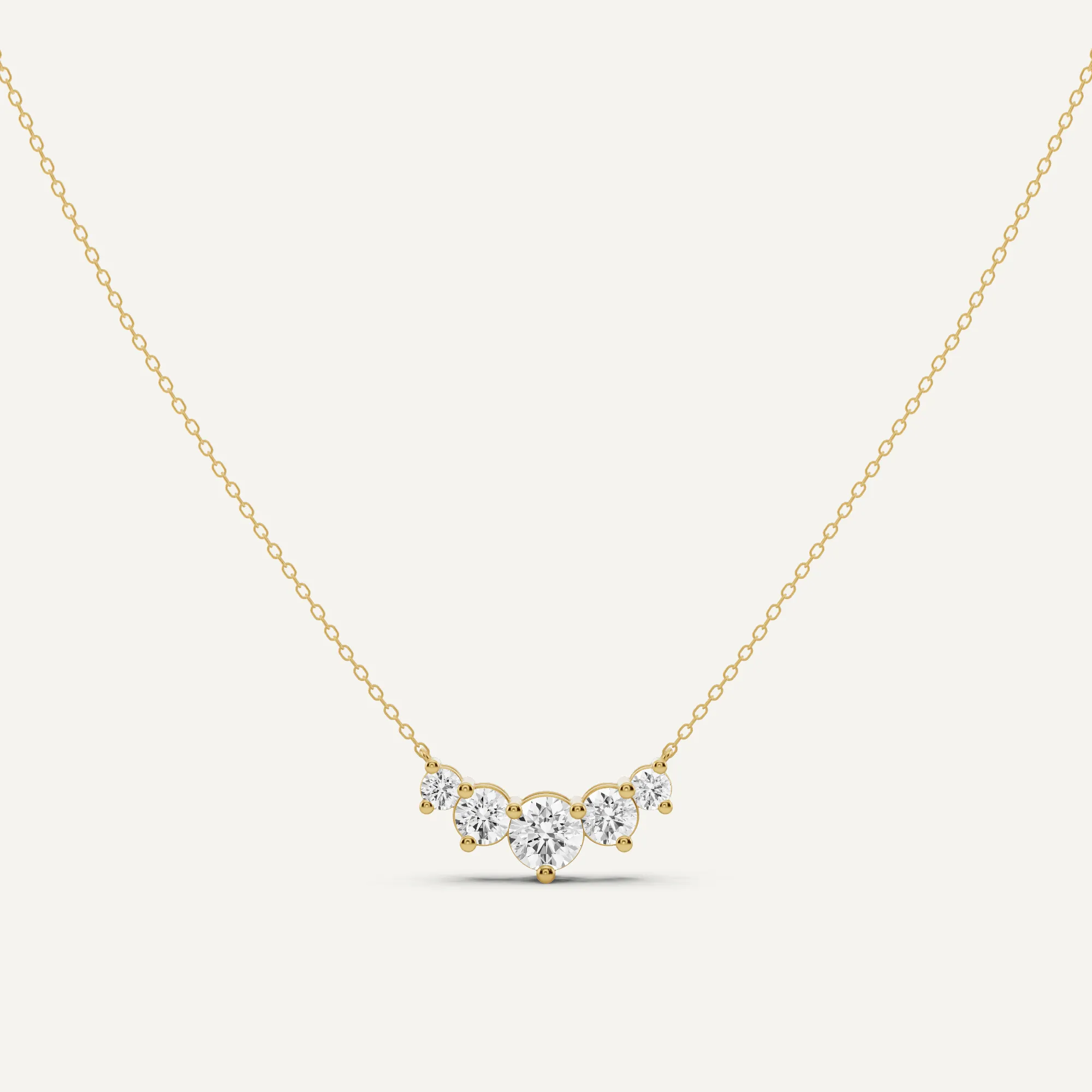 1 1/2 ctw Round Diamond Five Stone Fashion Necklace