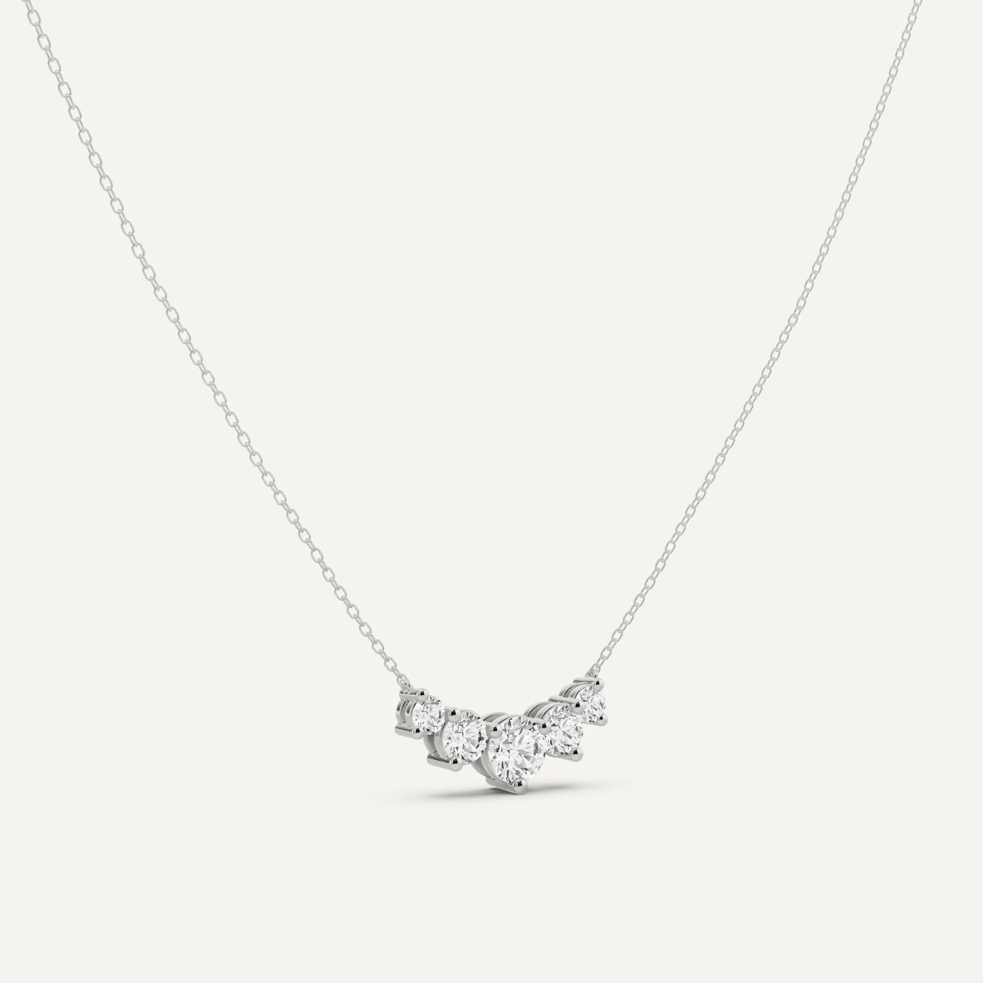 1 1/2 ctw Round Diamond Five Stone Fashion Necklace