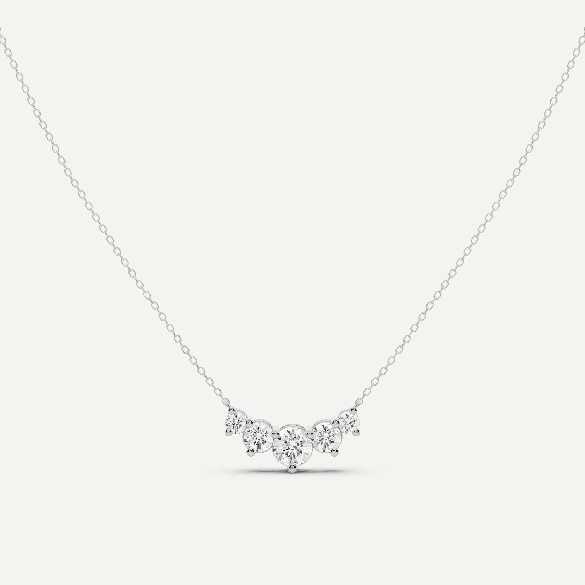 1 1/2 ctw Round Diamond Five Stone Fashion Necklace