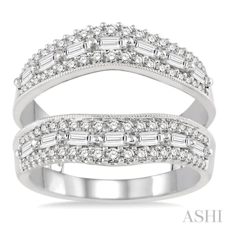 1 Ctw Diamond Insert Ring in 14K White Gold