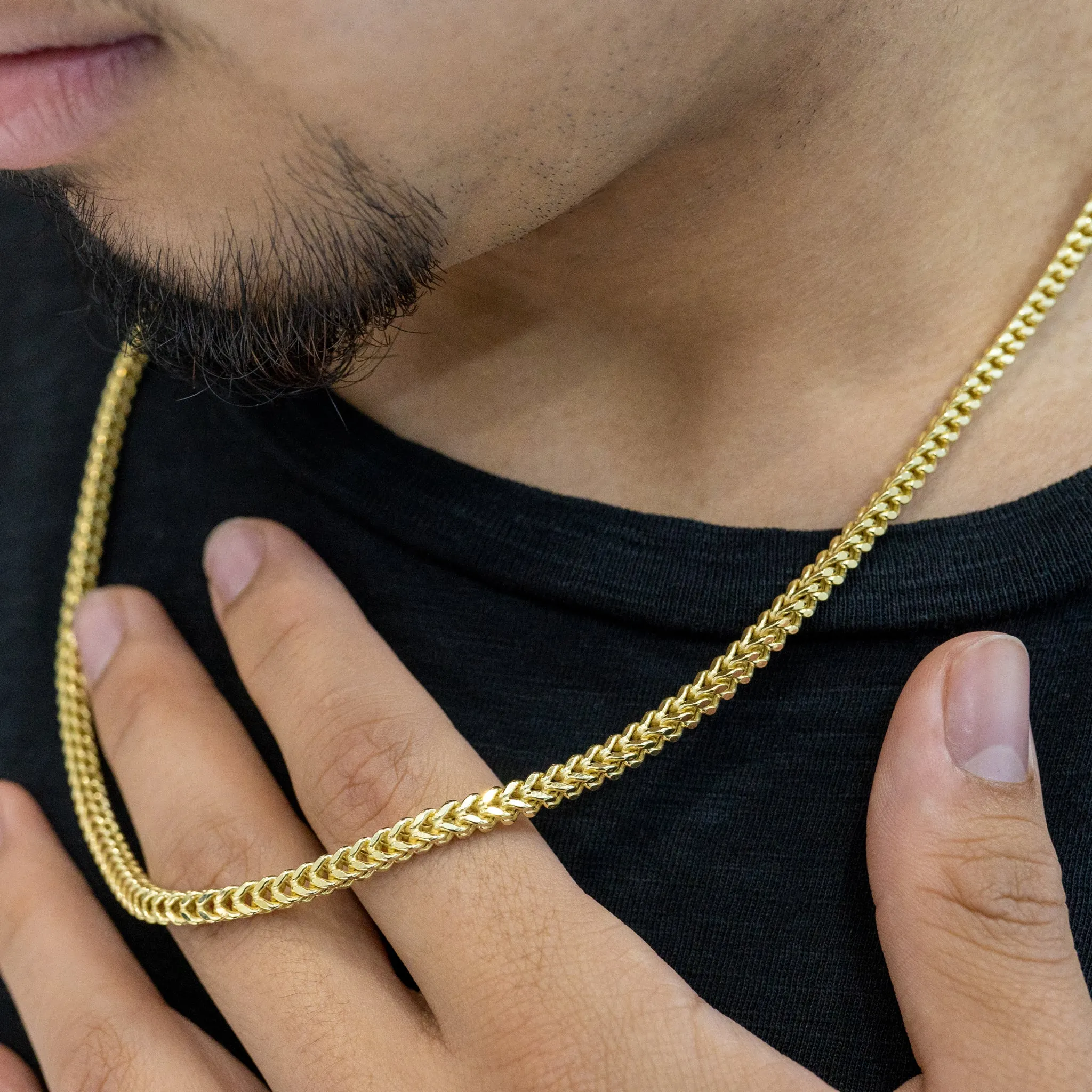 10K Yellow Gold Hollow Franco Chain 4mm