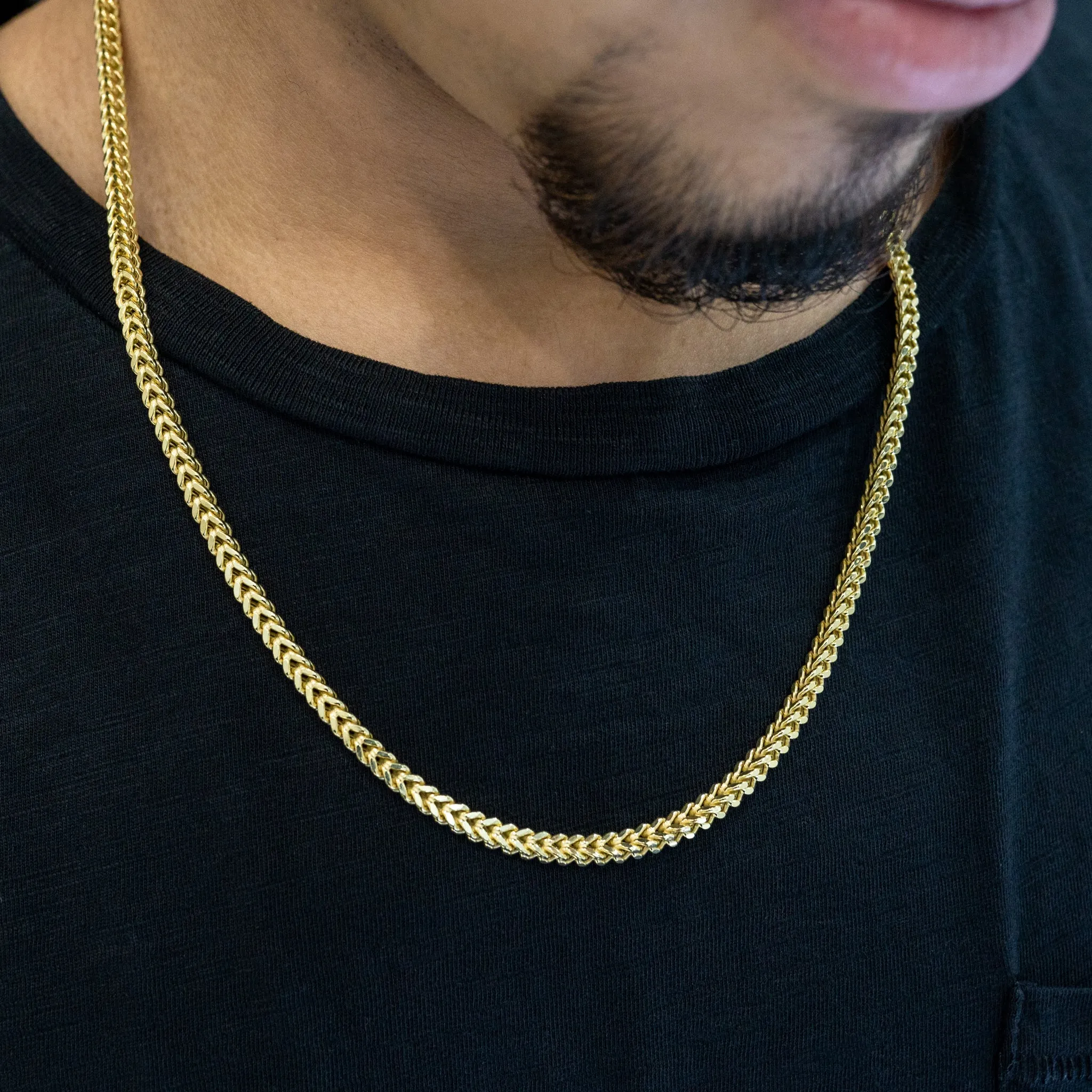 10K Yellow Gold Hollow Franco Chain 4mm