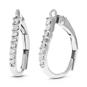 1/10 cttw Lab Grown Diamond Graduated Hoop Earrings in Silver