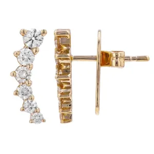 1/2 Carat Diamond Ear Crawler Earrings