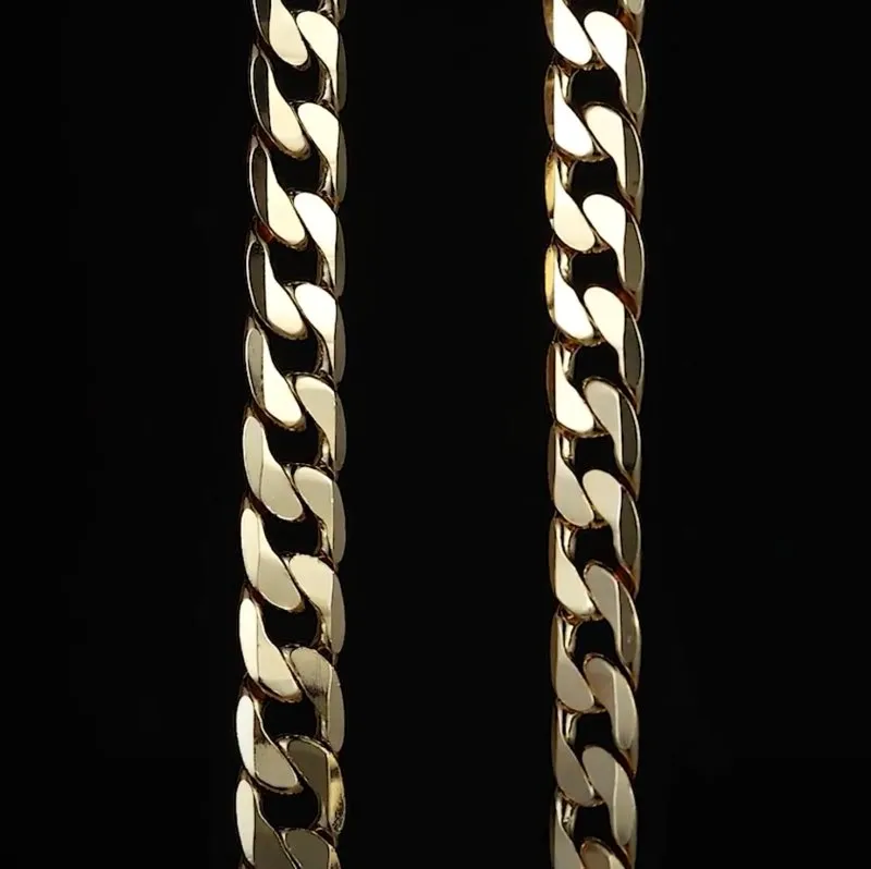 12mm Gold Cuban Curb Set 8/24 Inches