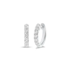 14K Gold Diamond Mini Huggie Earrings