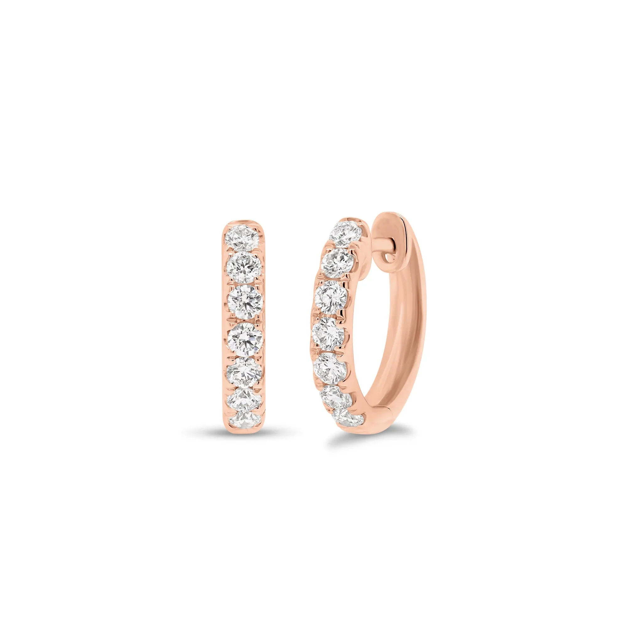 14K Gold Diamond Mini Huggie Earrings