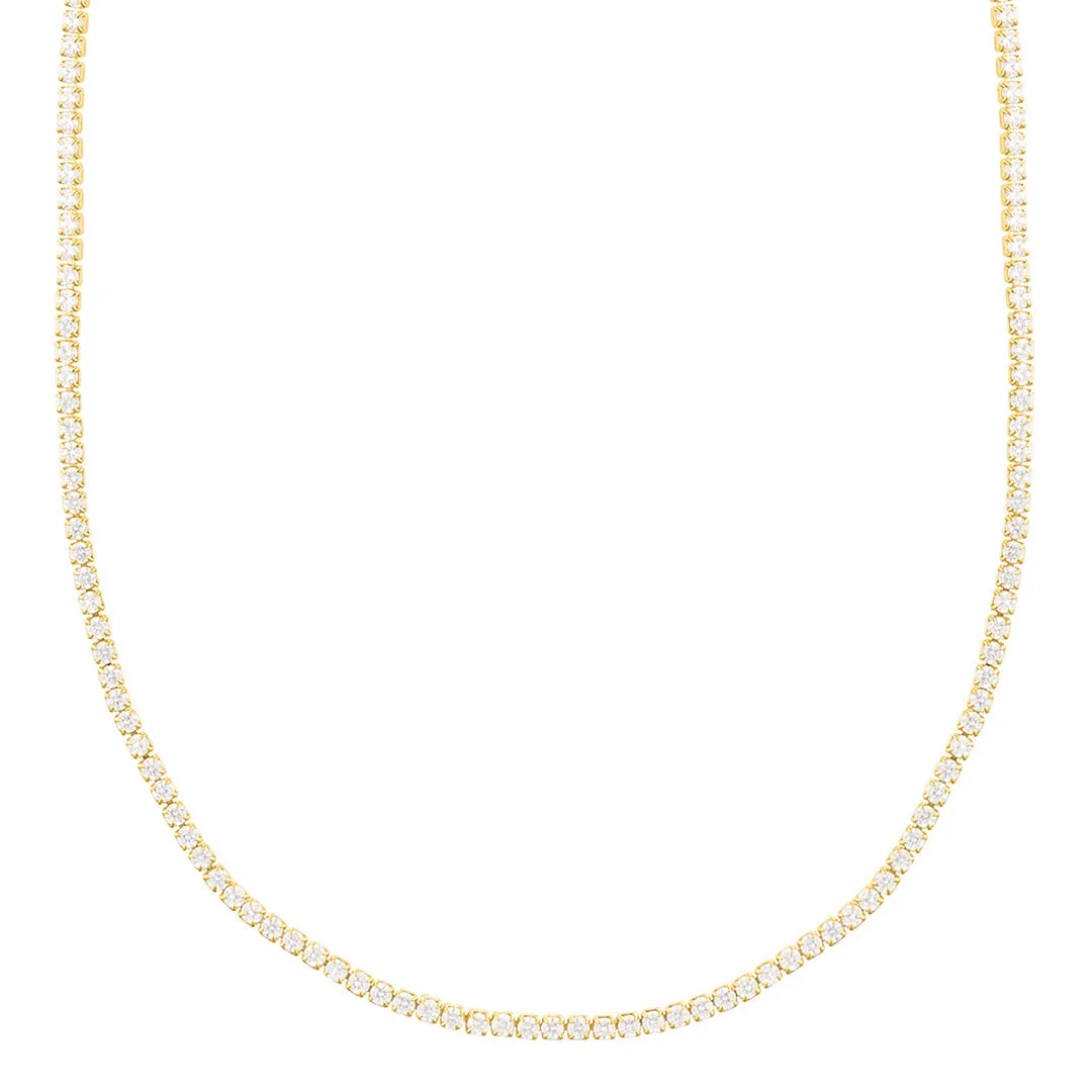 14k Gold Plated Micro Tennis Necklace