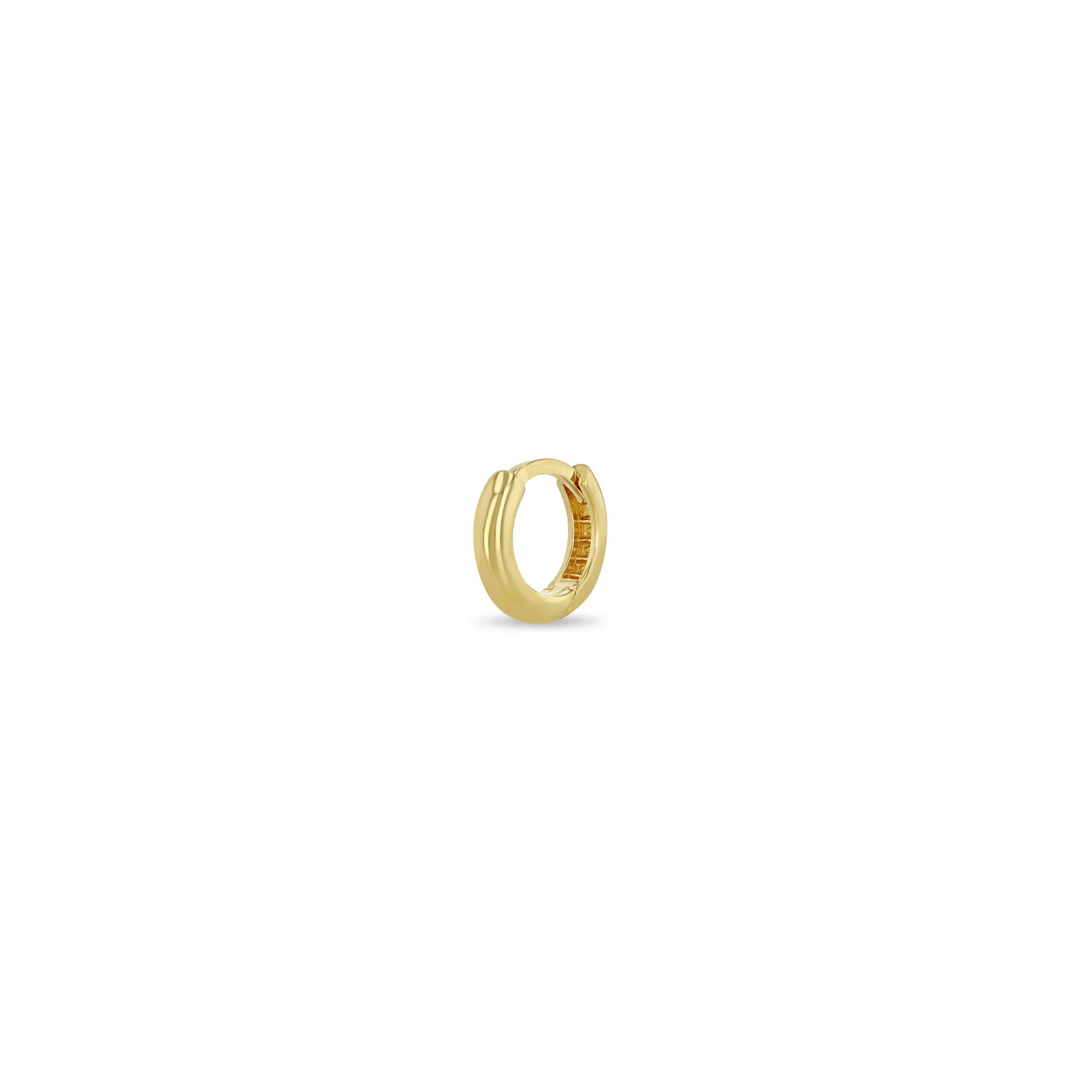 14k Gold Wide Extra Small Hinge Huggie Hoop