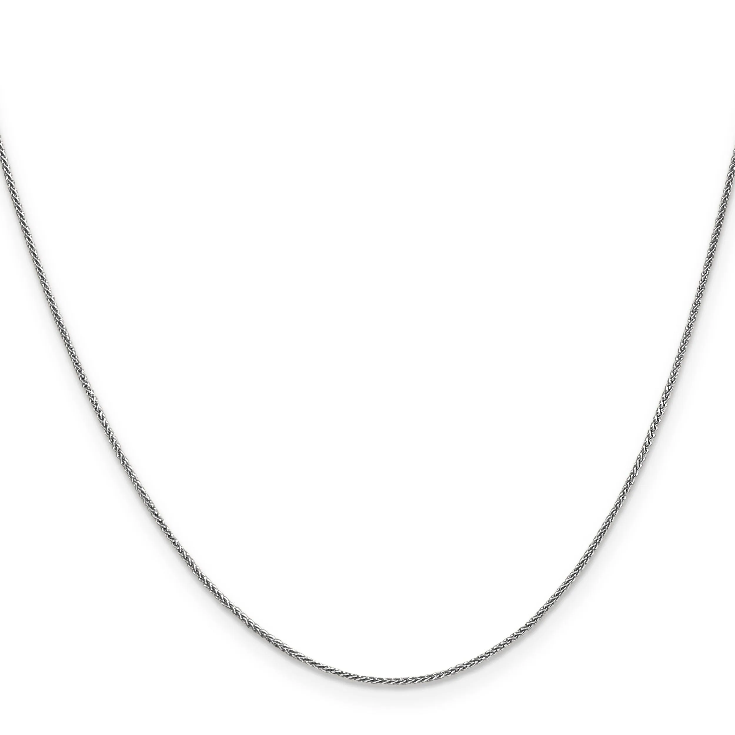 14K White Gold .8mm Baby Spiga Wheat Chain