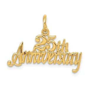 14k Yellow Gold 25th Anniversary Charm Pendant