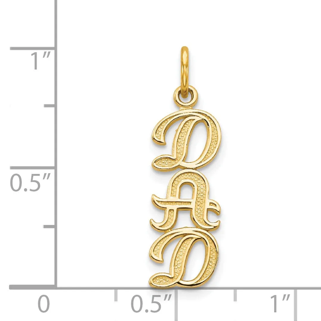 14k Yellow Gold Dad Charm Pendant