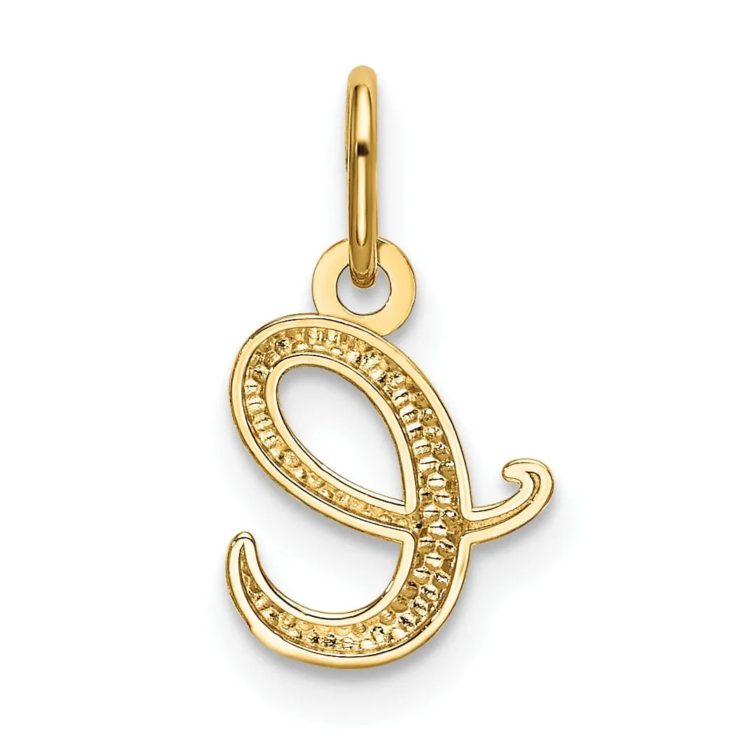 14K Yellow Gold Lower Case Script Letter E Initial Pendant