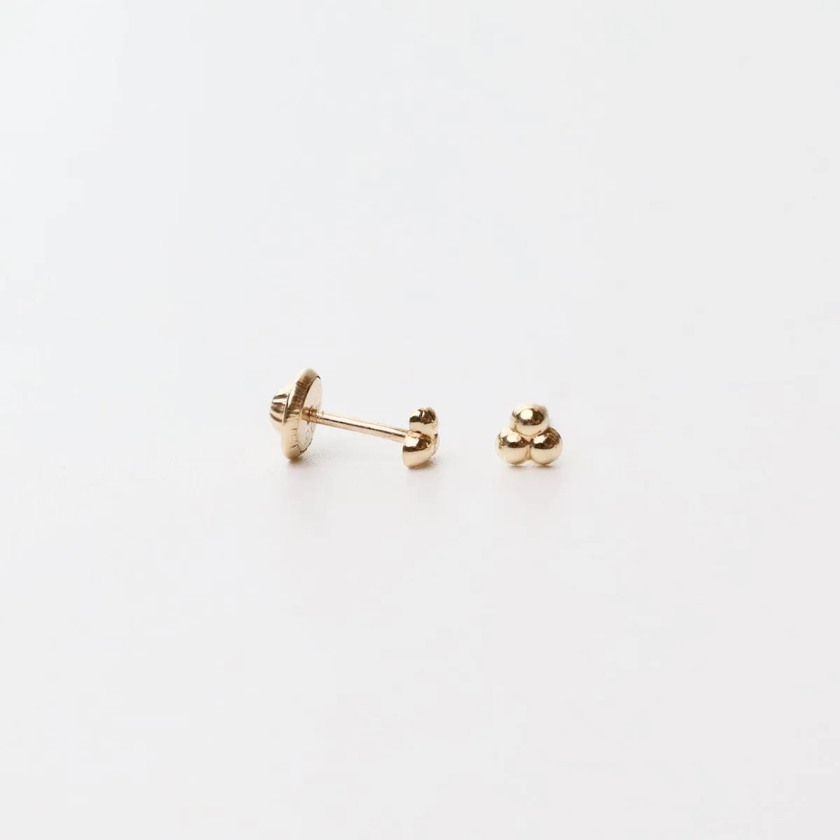 14K Yellow Gold Mini Trio Dot Post Earrings