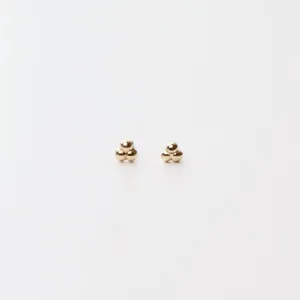 14K Yellow Gold Mini Trio Dot Post Earrings