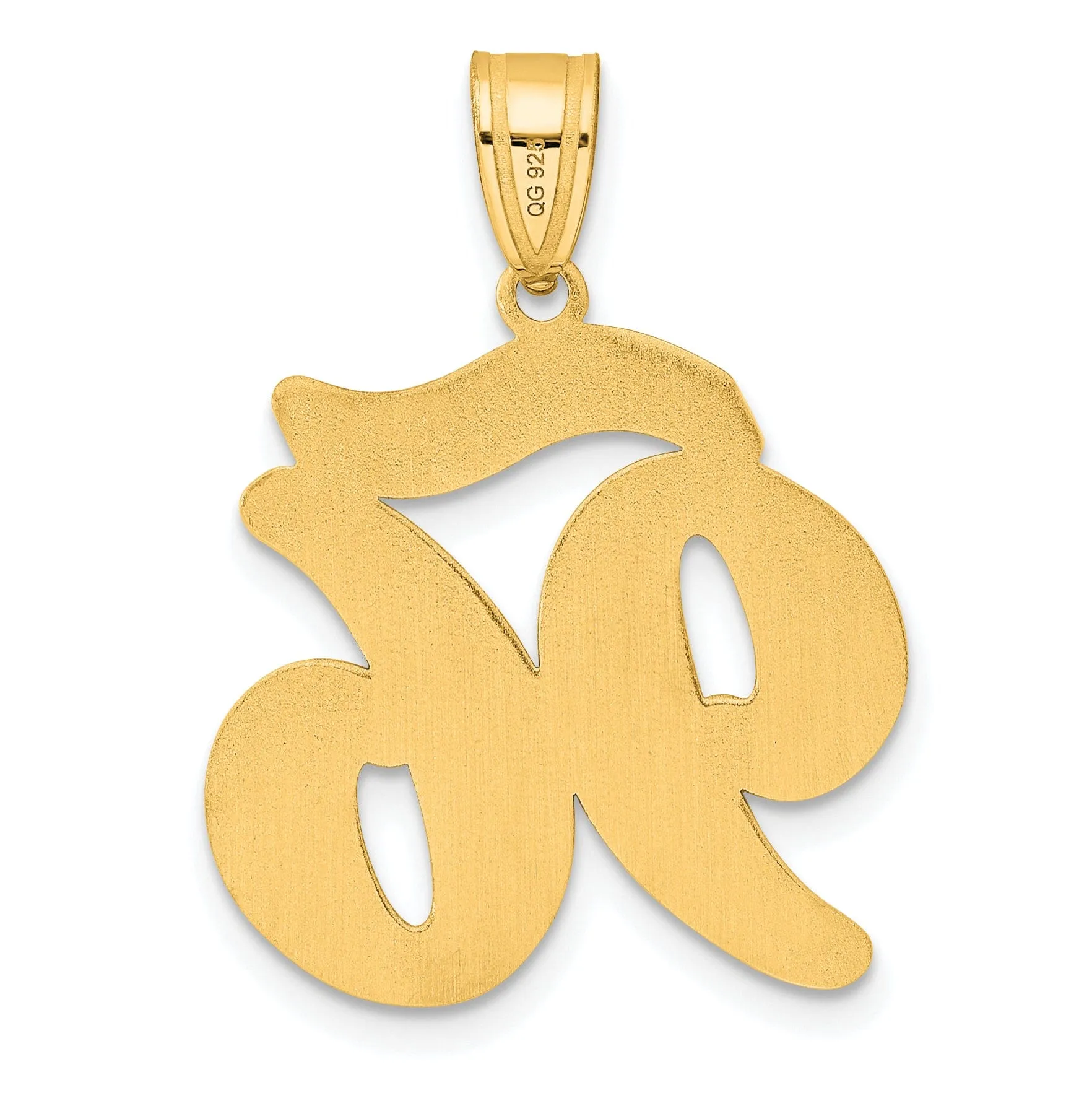 14k Yellow Gold Polished Finish Script Design Number 96 Charm Pendant