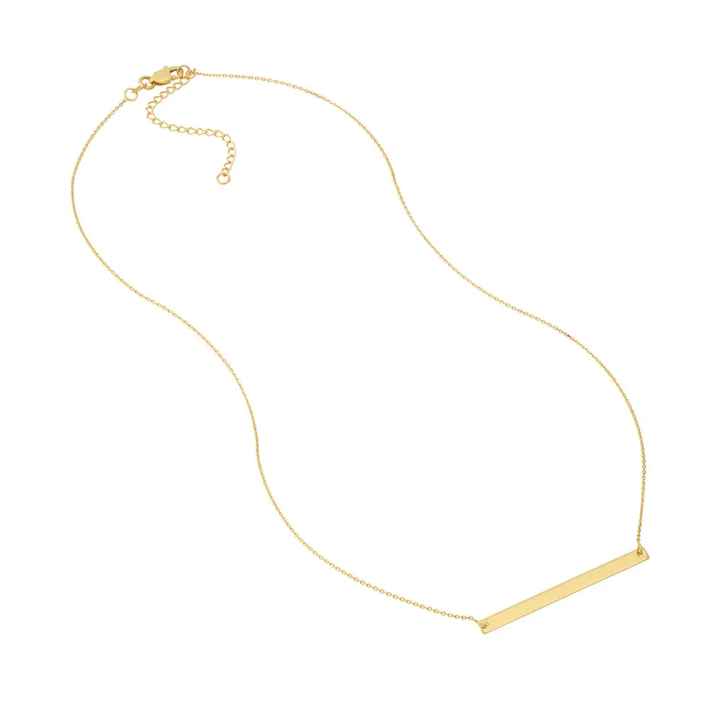 14k Yellow Gold Thin Bar Necklace