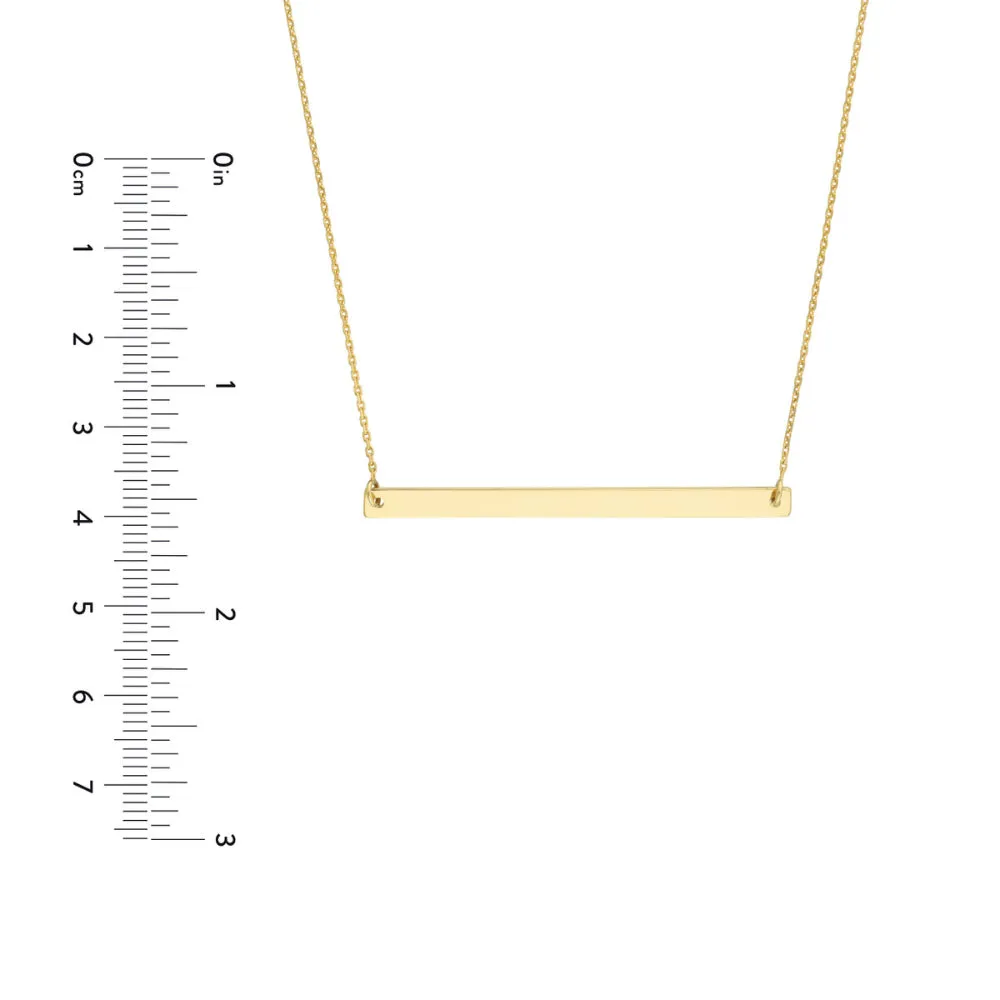 14k Yellow Gold Thin Bar Necklace