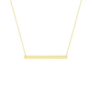 14k Yellow Gold Thin Bar Necklace