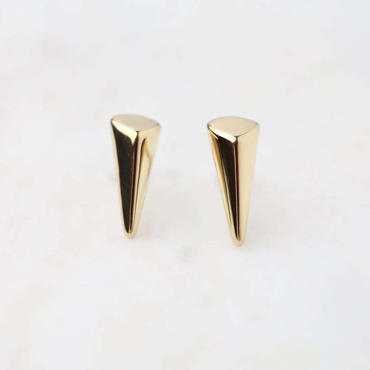 14k Yellow Spike Stud Earring