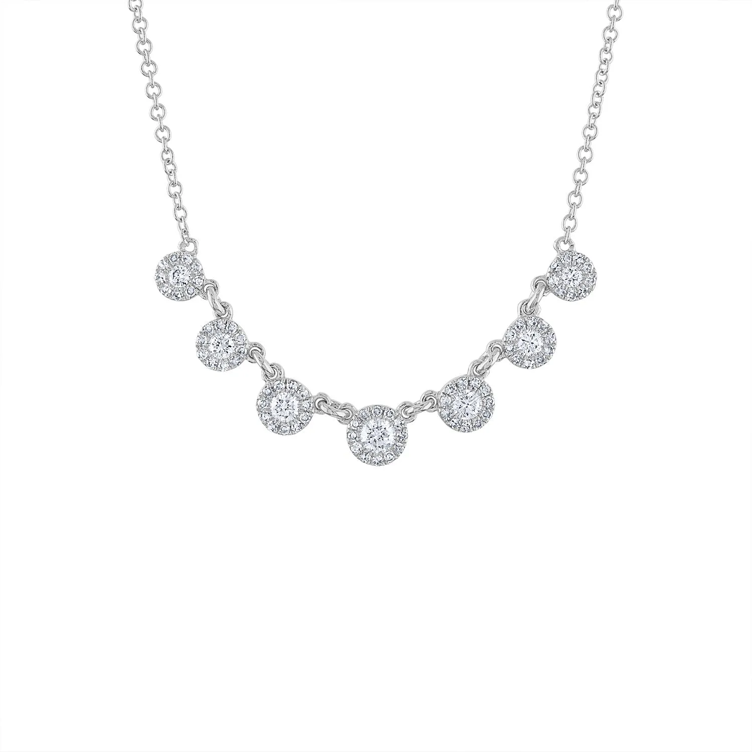 14KT GOLD SEVEN MARTINI SET DIAMOND NECKLACE