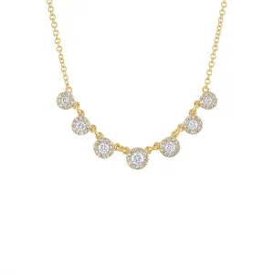 14KT GOLD SEVEN MARTINI SET DIAMOND NECKLACE