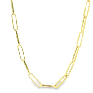 14Y Yellow Gold Paperclip Link Necklace 18"