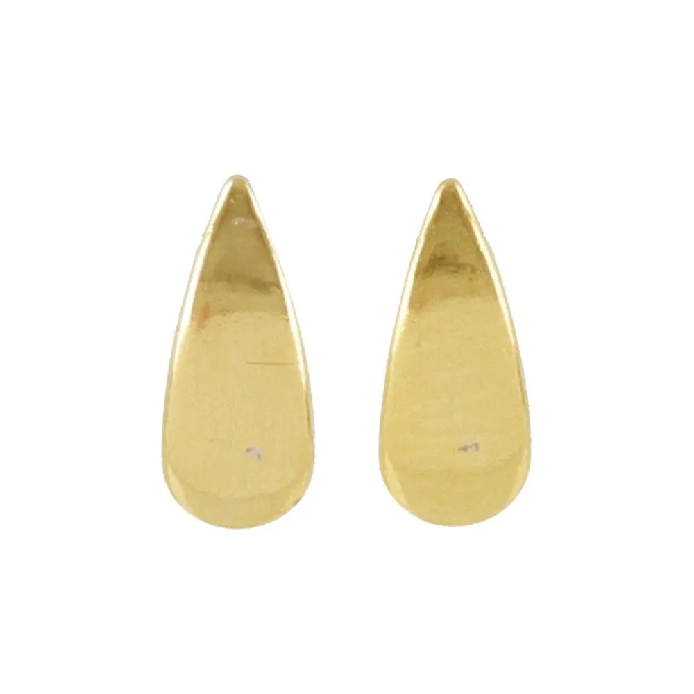 18K Gold Post Teardrop Studs