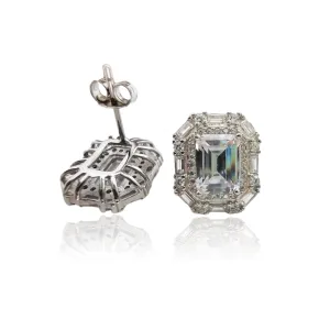 2.0 Ct Emerald Cut Diamond Stud Earrings