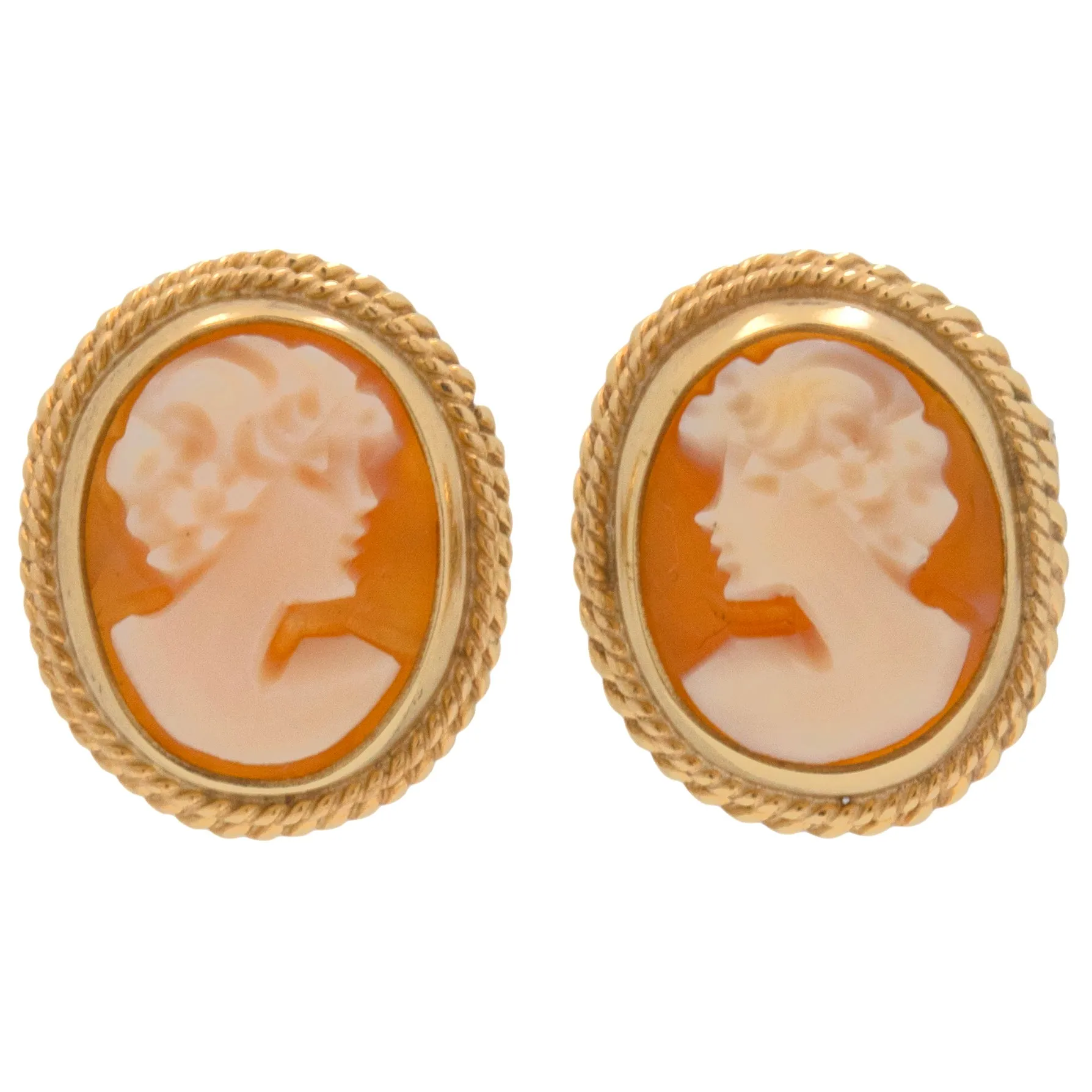 9ct Gold Cameo Stud Earrings