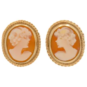 9ct Gold Cameo Stud Earrings