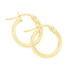 9ct Yellow Gold 10x1.5mm Polished  Hoop Earrings