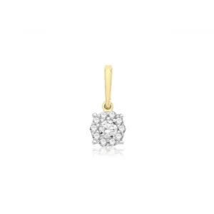 9ct Yellow Gold Sml Round Zirconia Pendant PN1013