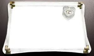 American Atelier Decorative Jewelry Tray - Beautiful Jeweled Mirror Valet Catchall w/Handles for Jewelry, Perfume, Toiletries or Makeup for Dresser, Vanity, Table, Bathroom & More