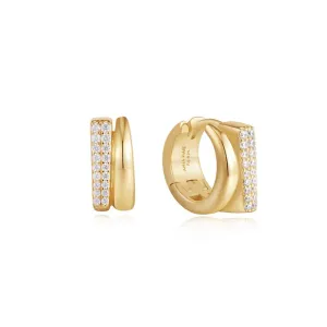 Ania Haie Gold Pavé Double Huggie Hoop Earrings E051-04G