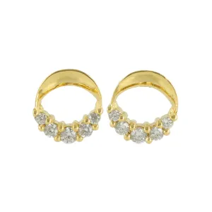 Beaded Circle 18K Gold Post Earrings