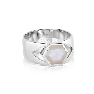 Beloved Bold Moonstone Band Ring Sterling Silver