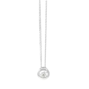 Bezel Set Diamond Pendant Necklace - 9ct White Gold