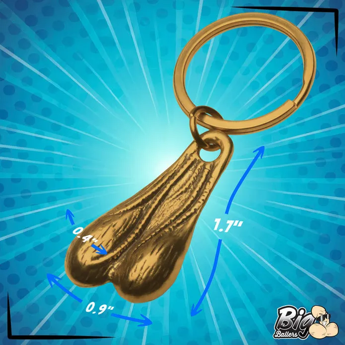 Big Ballers Nuts Brass Keychain