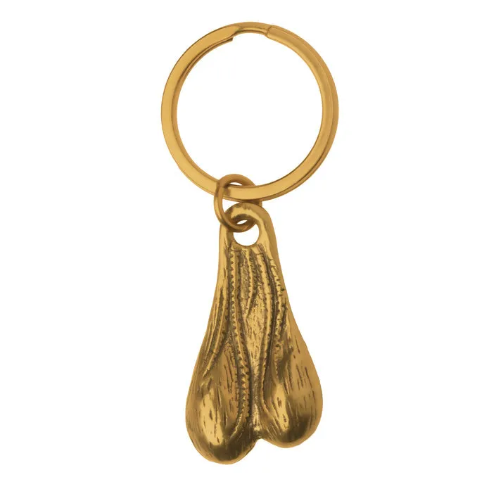 Big Ballers Nuts Brass Keychain