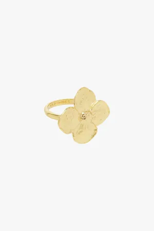 Big Flower Ring Gold Plated