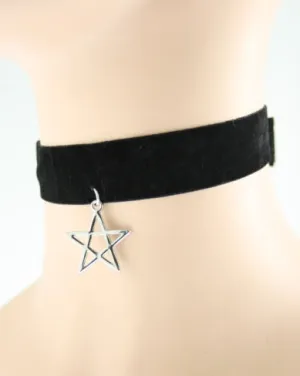 Black Velvet Chocker with Pentagram