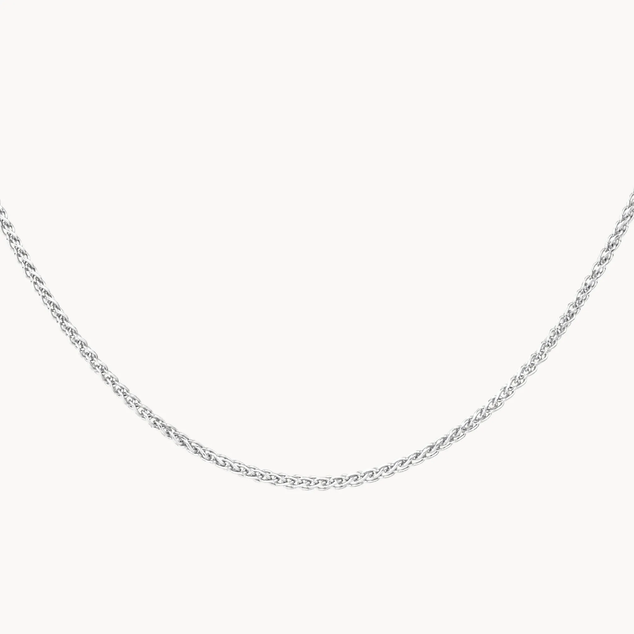 Cable Knit Chain Necklace in Silver