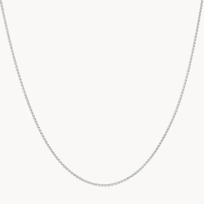 Cable Knit Chain Necklace in Silver