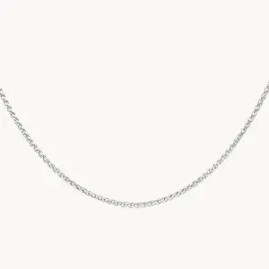 Cable Knit Chain Necklace in Silver