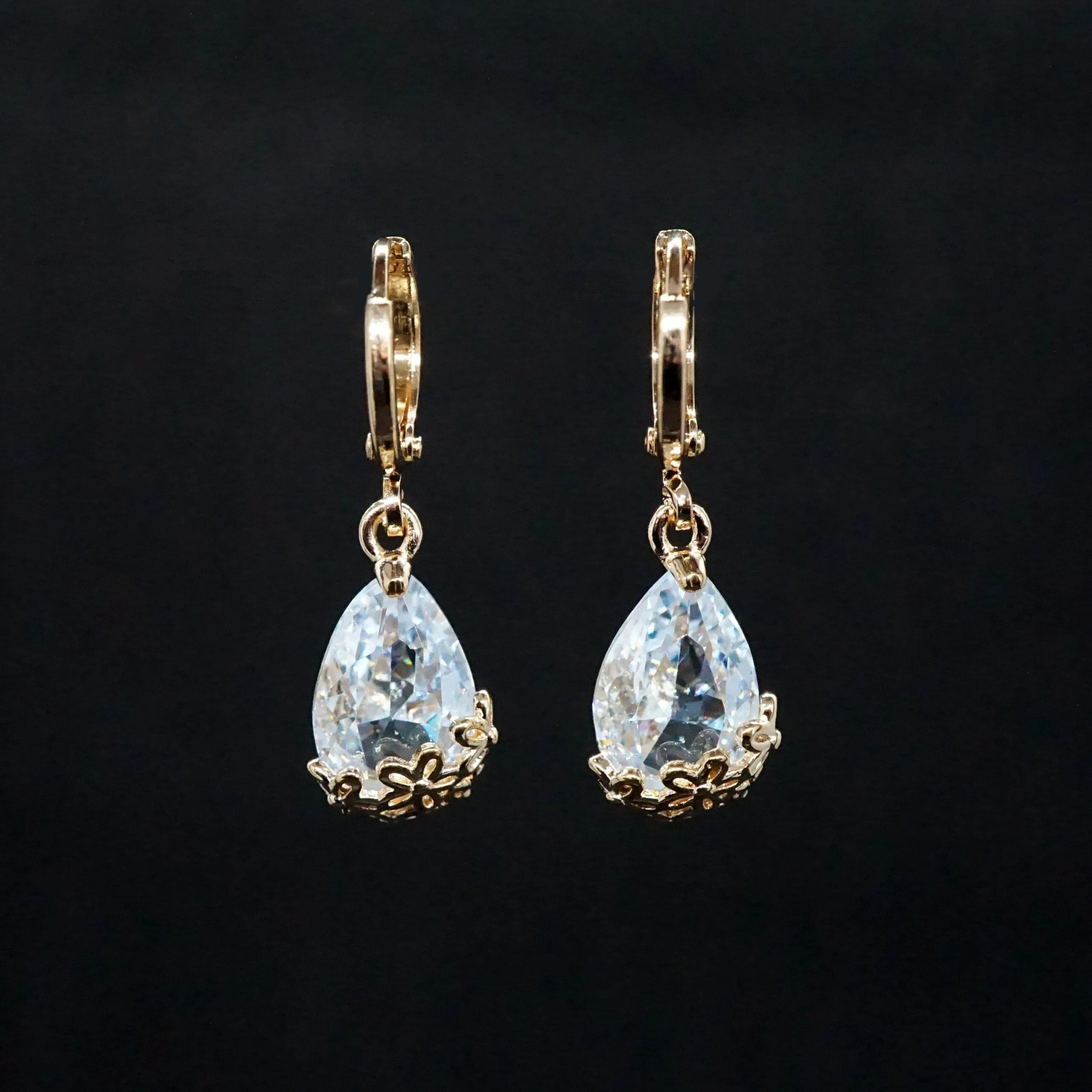 Carmen X - Crystal Drop Rose Gold Earrings